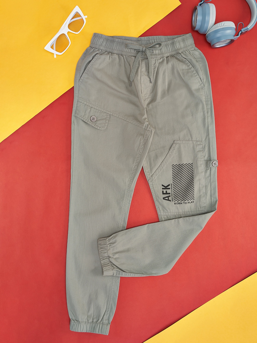 

Pantaloons Junior Boys Cotton Joggers, Grey