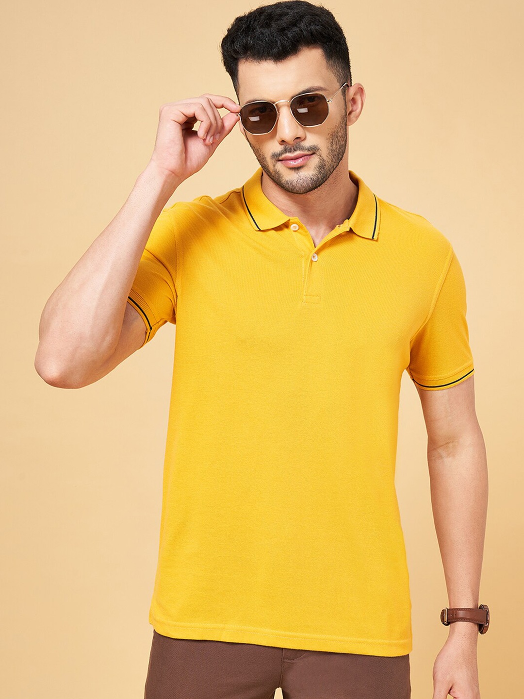 

BYFORD by Pantaloons Polo Collar T-Shirt, Yellow