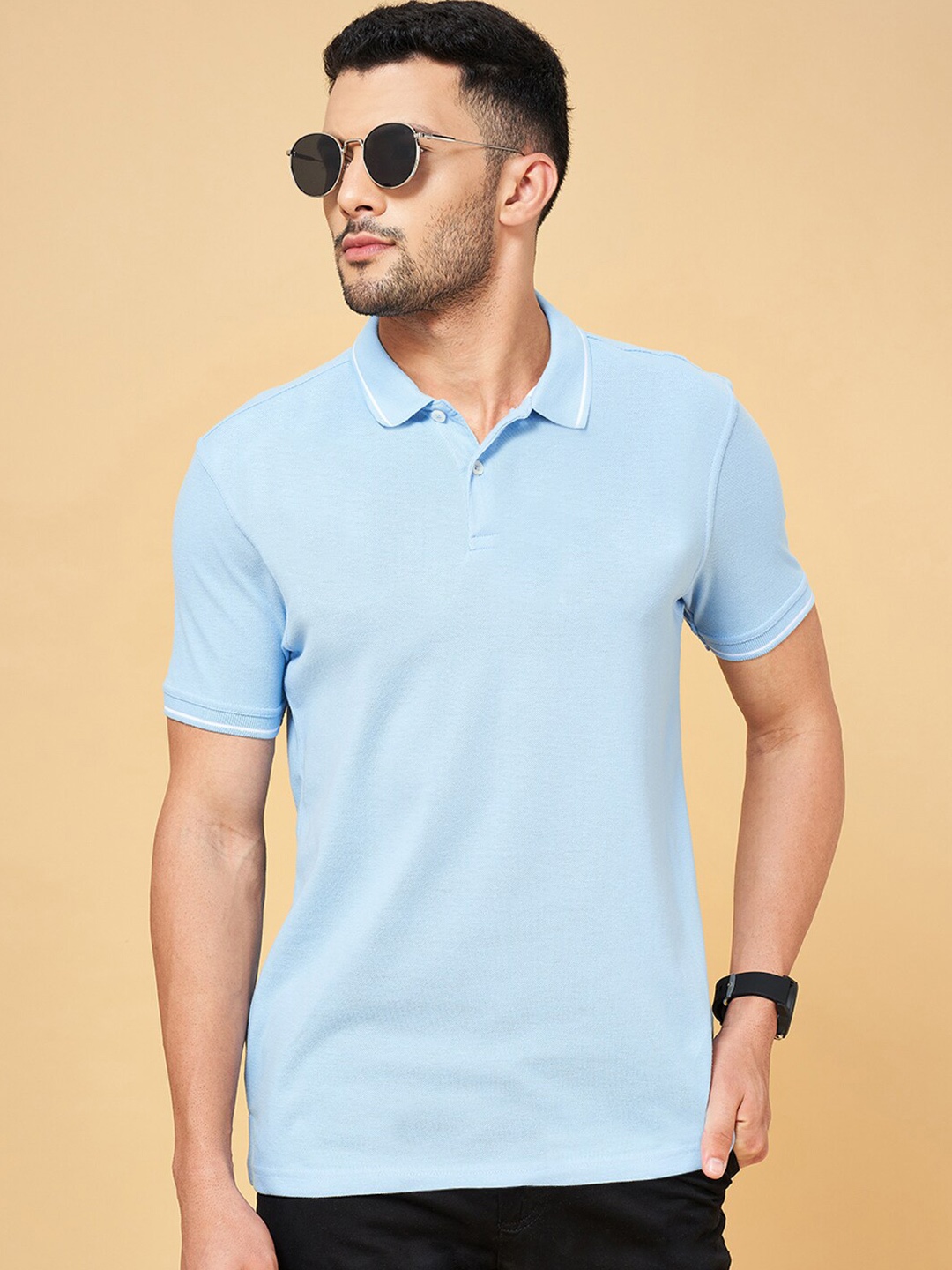 BYFORD by Pantaloons Polo Collar T-Shirt, Blue