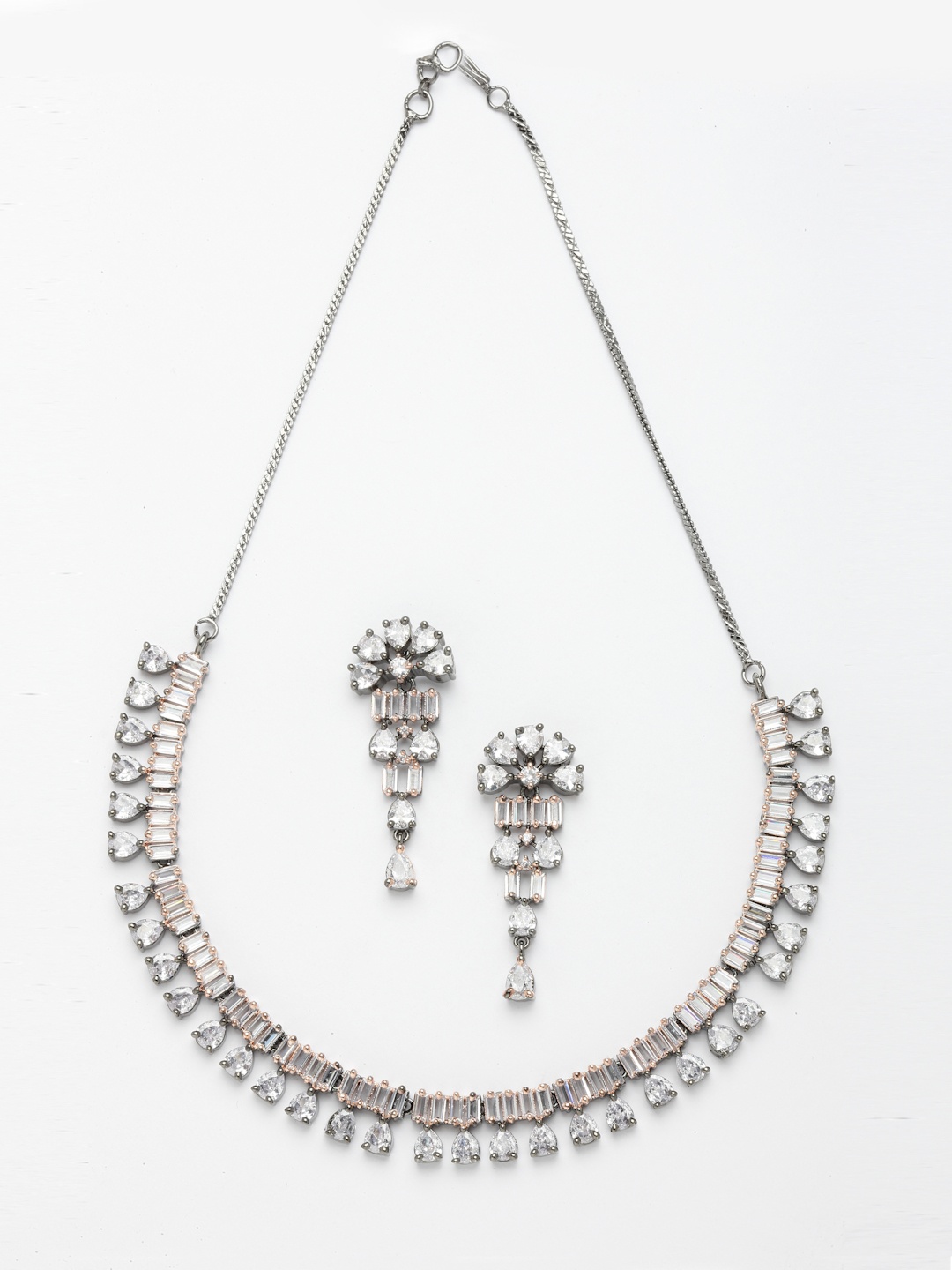 

Aazeen Rose Gold-Plated AD Studded Jewellery Set