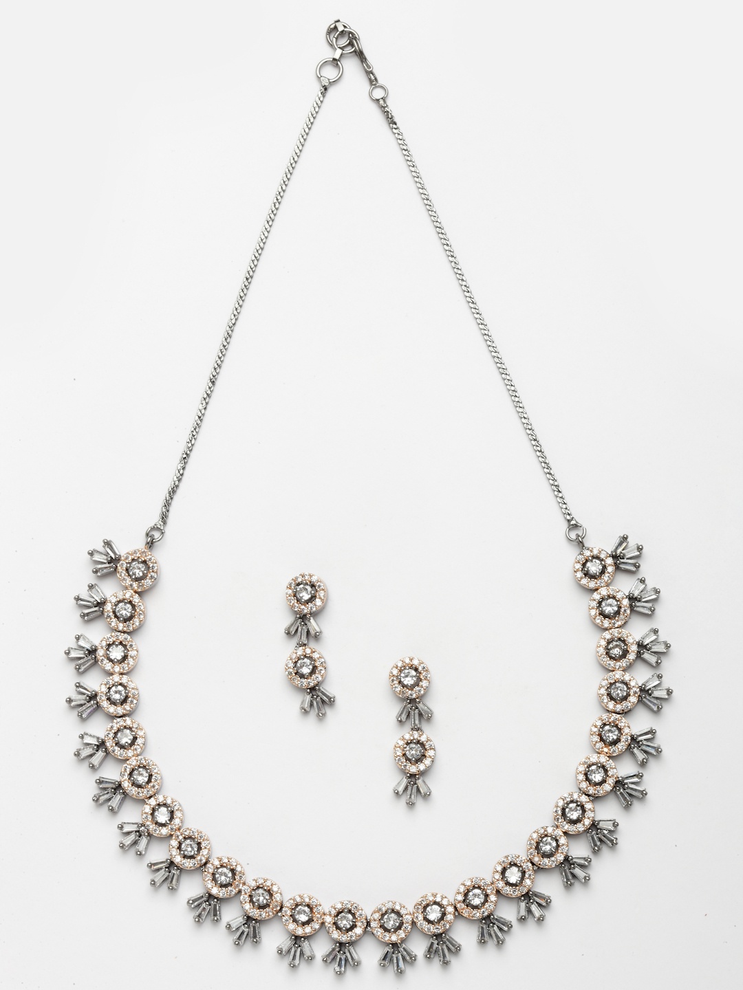 

Aazeen Rose Gold-Plated AD Studded Jewellery Set