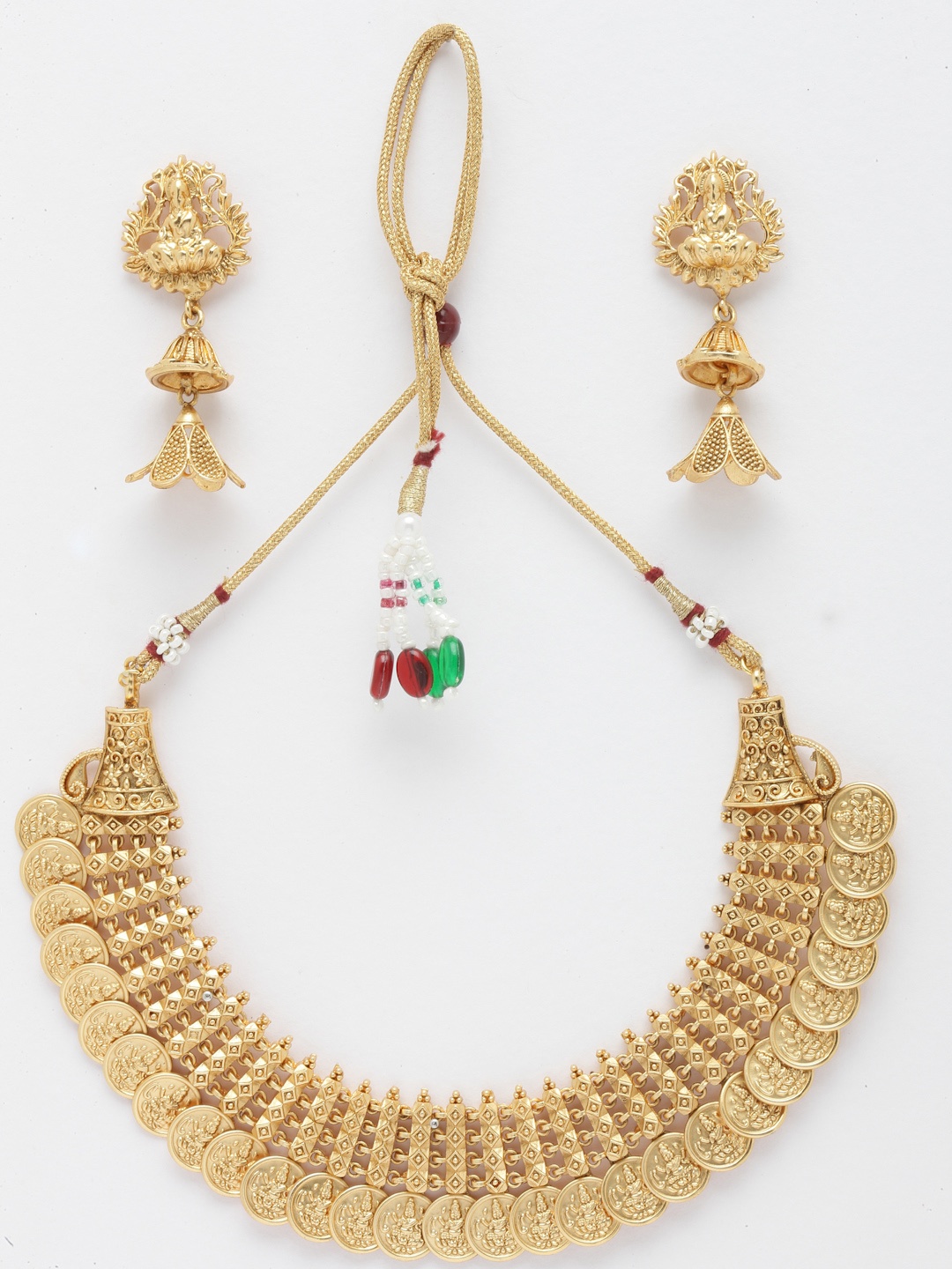 

Aazeen Gold-Plated Lakshmi Coin Jewellery Set