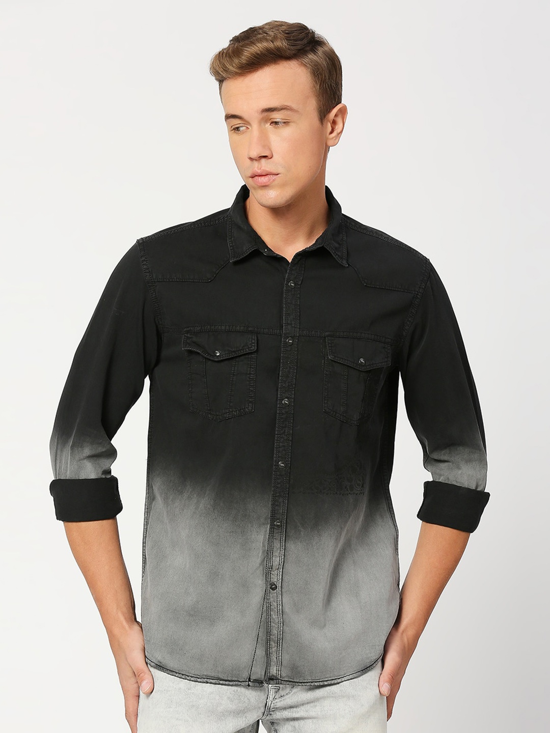 

Pepe Jeans Faded Casual Denim Pure Cotton Shirt, Black