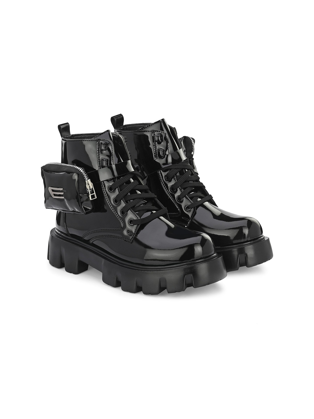 

Eego Italy Men Lace-Up High-Top Chunky Boots, Black