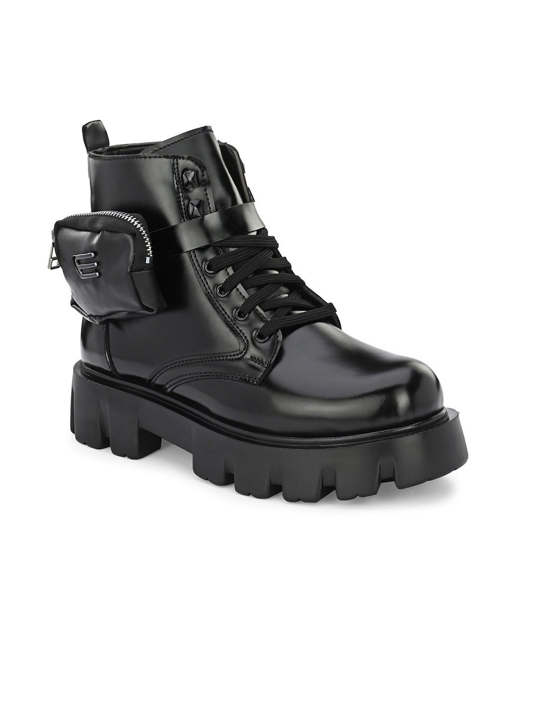 

Eego Italy Men Heeled High-Top Chunky Boots, Black