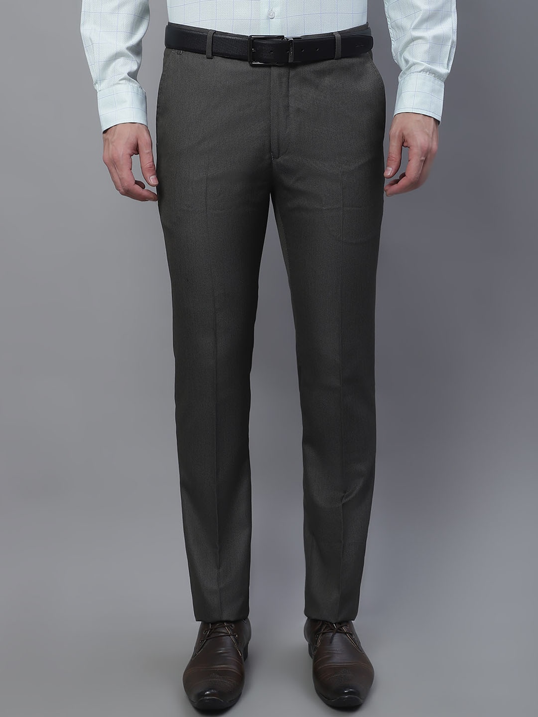 

Cantabil Men Comfort Mid-Rise Formal Trousers, Olive