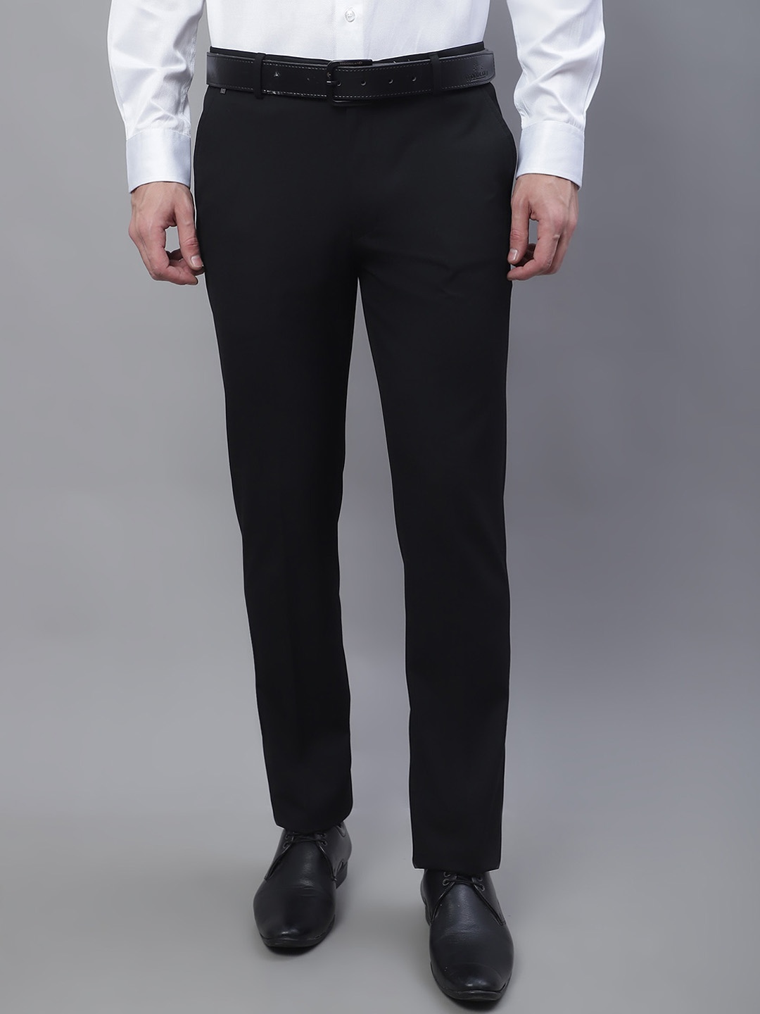 

Cantabil Men Comfort Mid-Rise Formal Trousers, Black