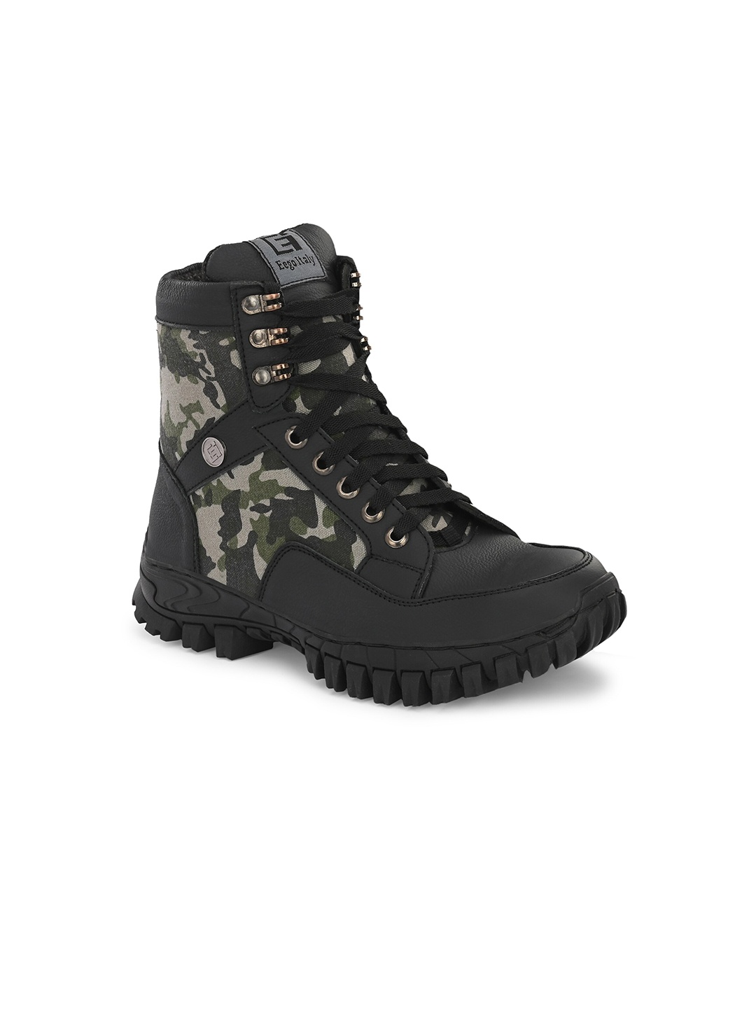

Eego Italy Men Printed Mid-Top Hiking Boots, Black