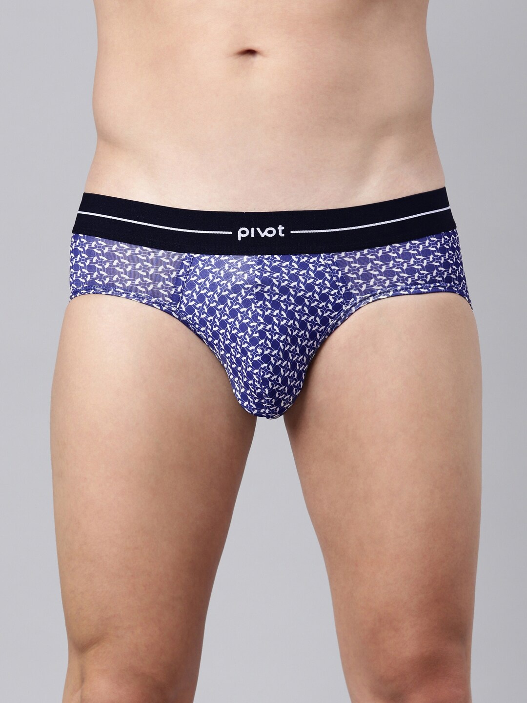 

pivot Men Mid-Rise Conversational Printed Basic Briefs, Violet