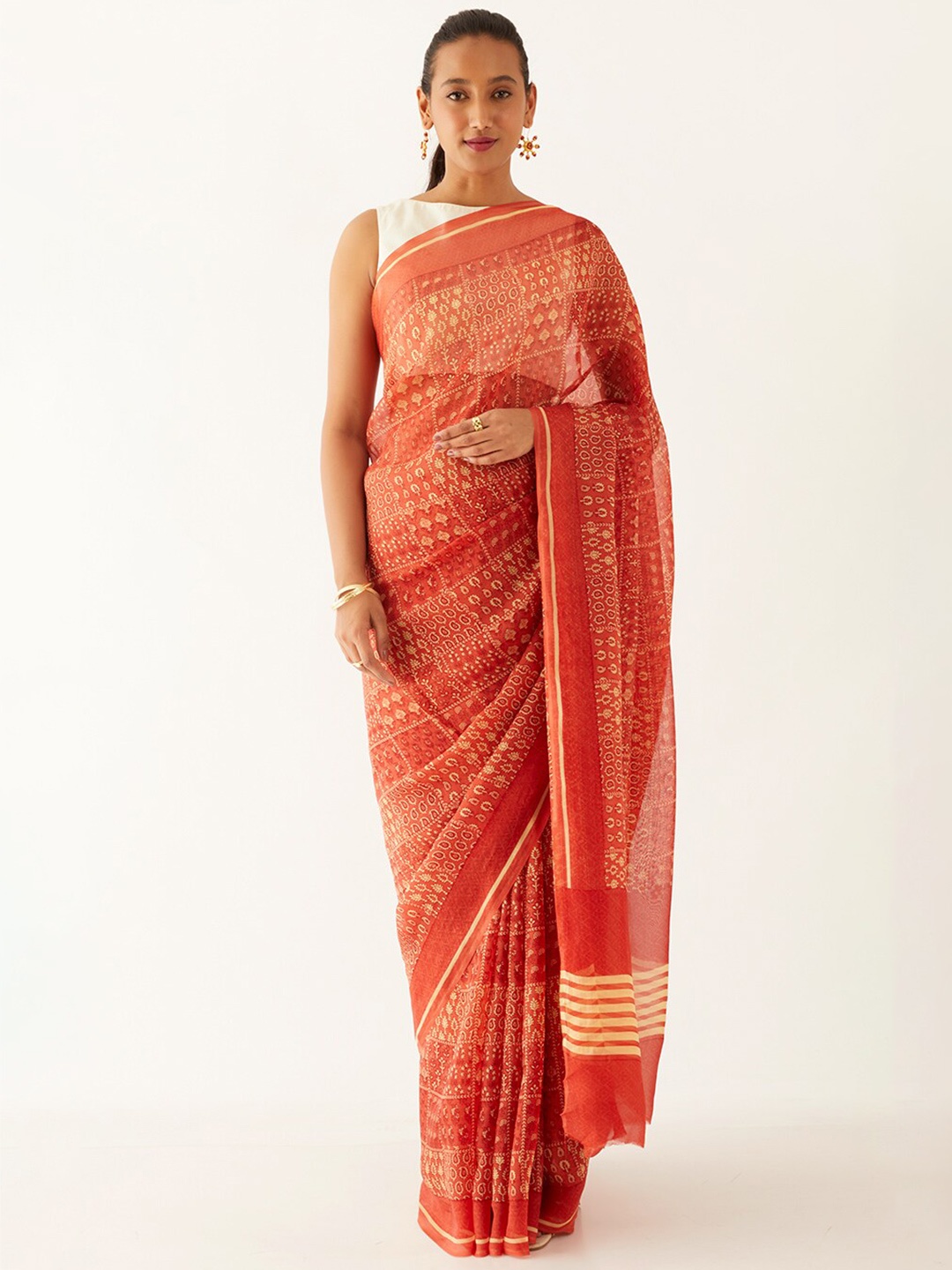 

Taneira Ethnic Motifs Printed Saree, Pink
