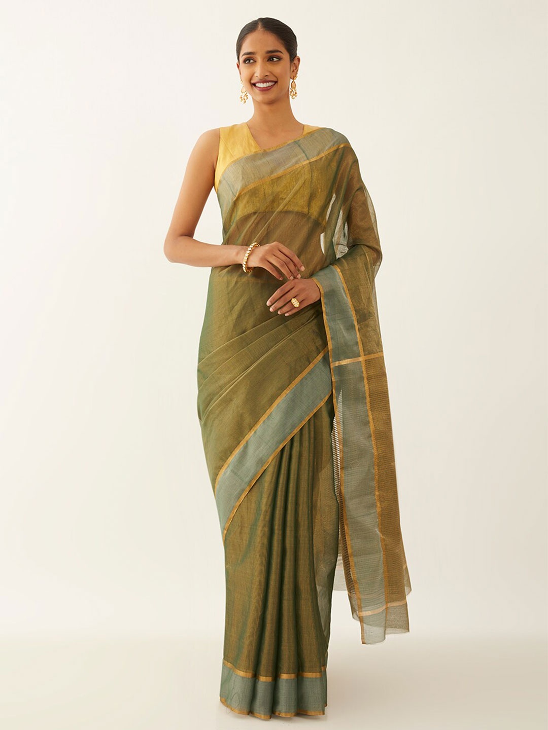

Taneira Tissue Chanderi Saree, Green