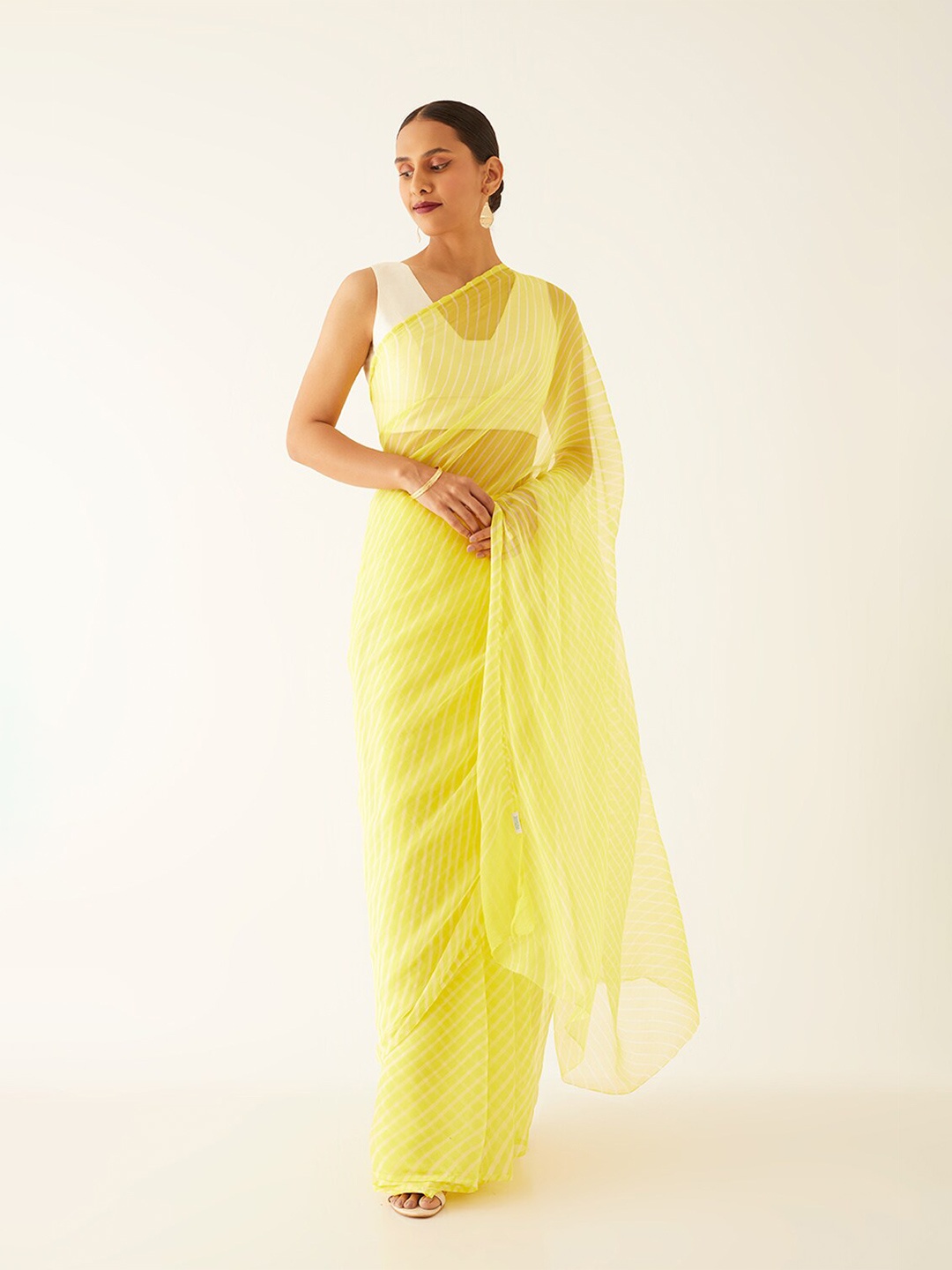

Taneira Leheriya Pure Georgette Saree, Yellow