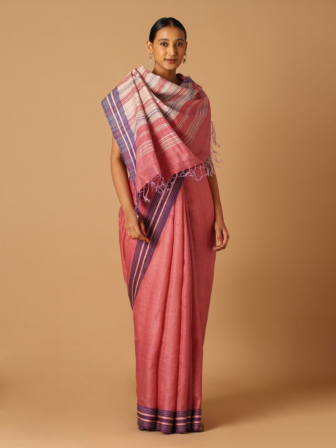 

Taneira Pure Silk Bhagalpuri Saree, Pink