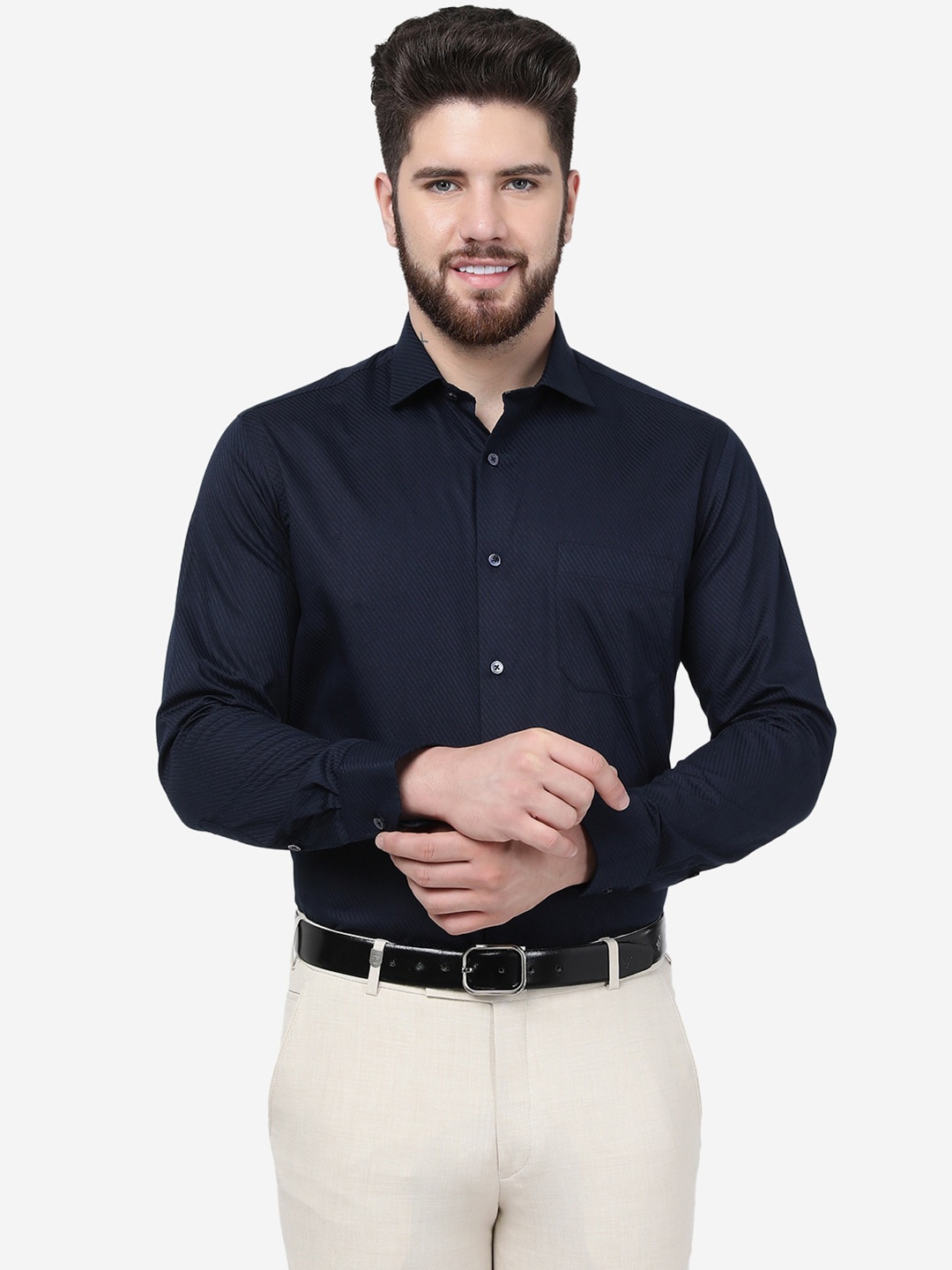 

Greenfibre Slim Fit Spread Collar Formal Shirt, Blue
