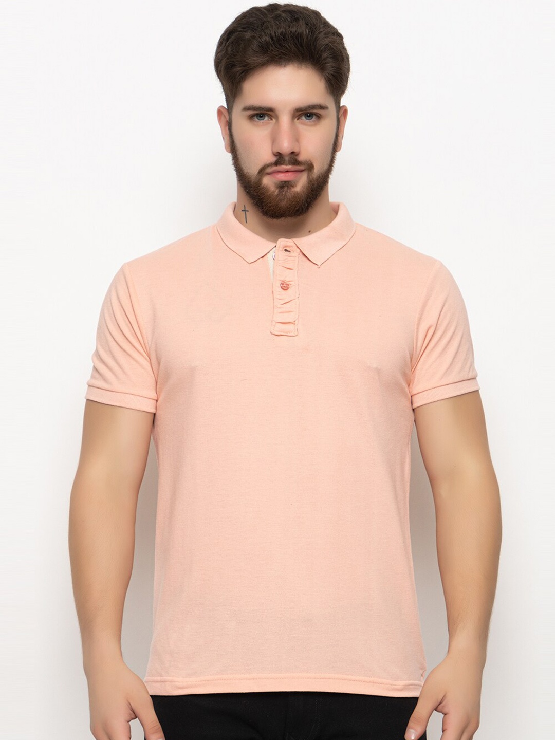 

Club York Polo Collar T-Shirt, Peach