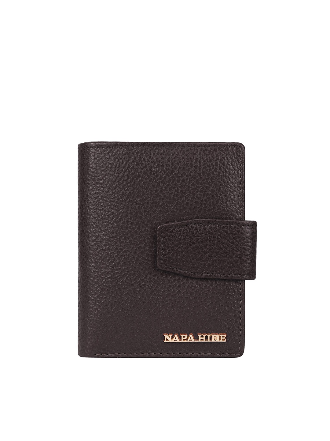 

NAPA HIDE Women Textured Leather Two Fold Wallet, Brown