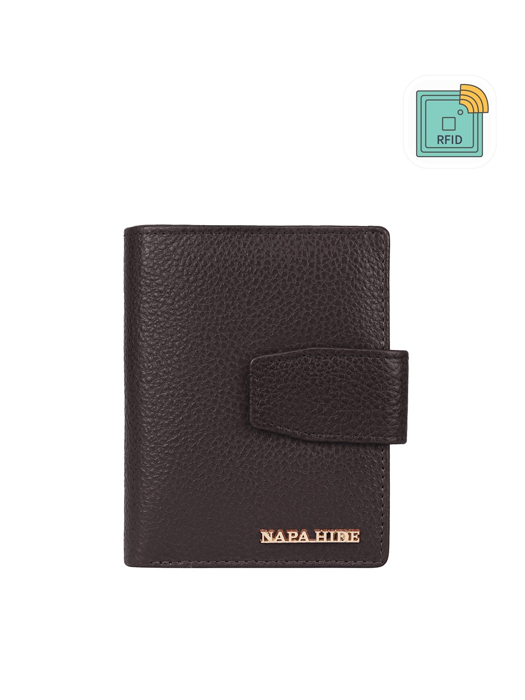 

NAPA HIDE Textured Leather Two Fold Wallet, Brown