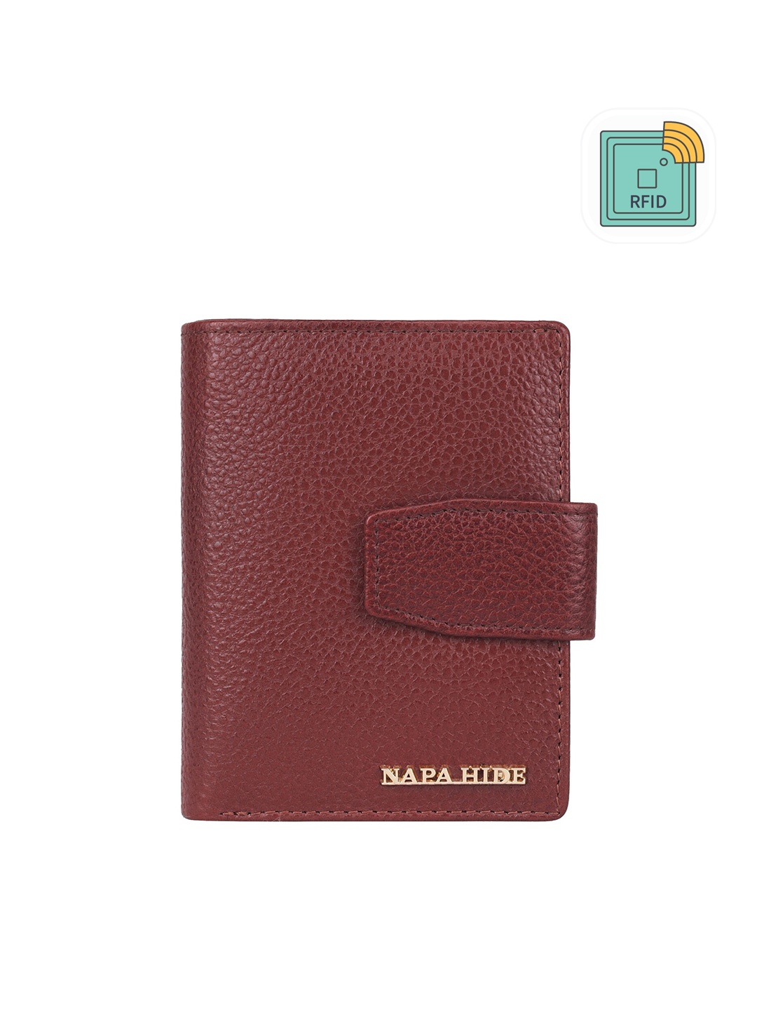 

NAPA HIDE Women Leather RFID Two Fold Wallet, Maroon