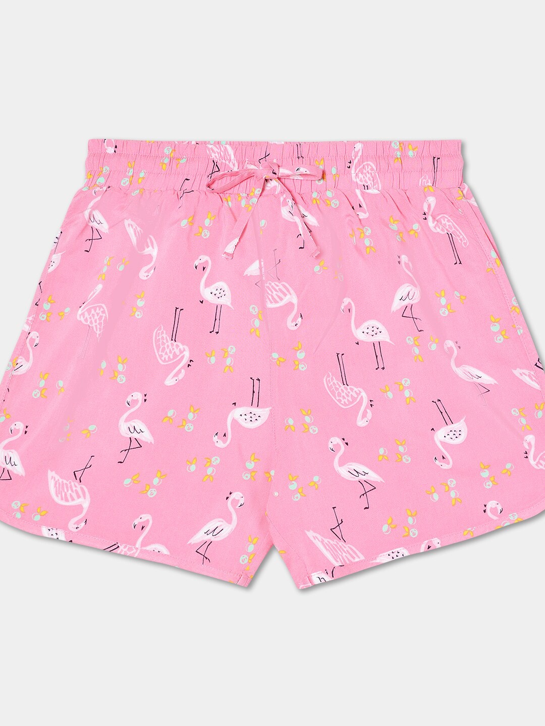 R&B Girls Mid-Rise Conversational Printed Casual Shorts, Pink