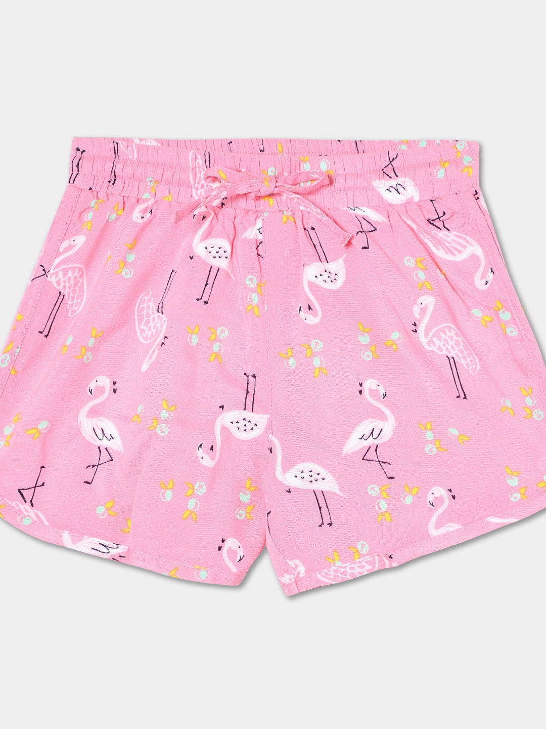 R&B Girls Mid-Rise Conversational Printed Casual Shorts, Pink