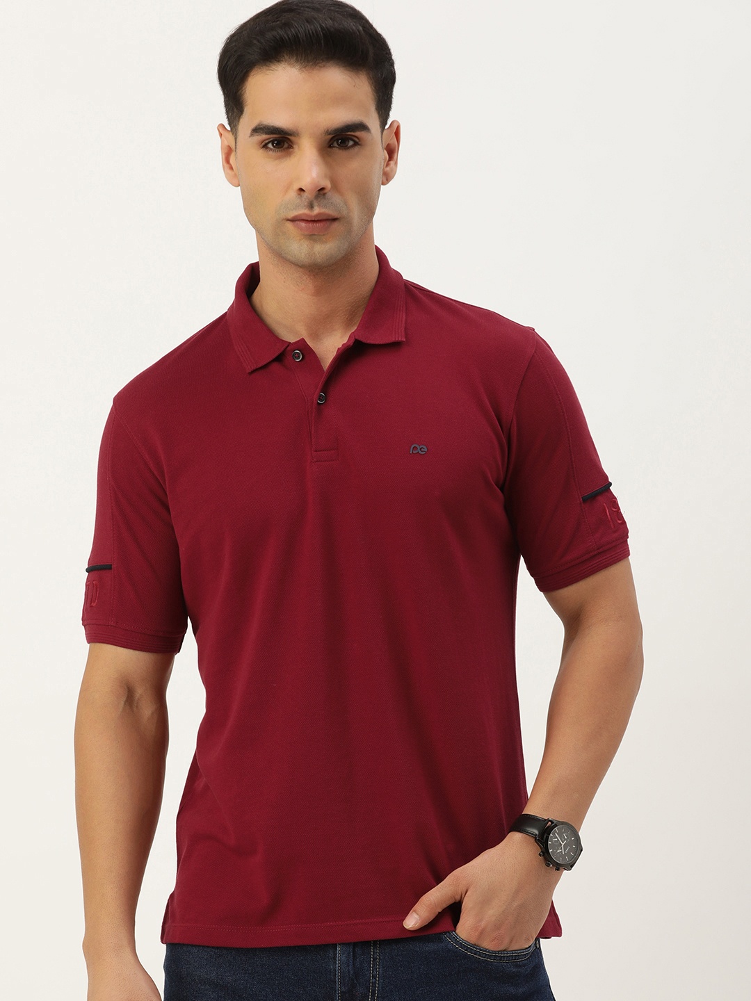 

Peter England Polo Collar T-shirt, Maroon