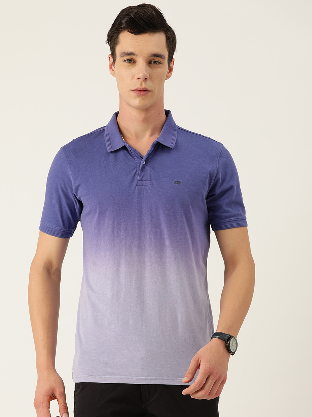 

Peter England Pure Cotton Dyed Polo Collar T-shirt, Purple