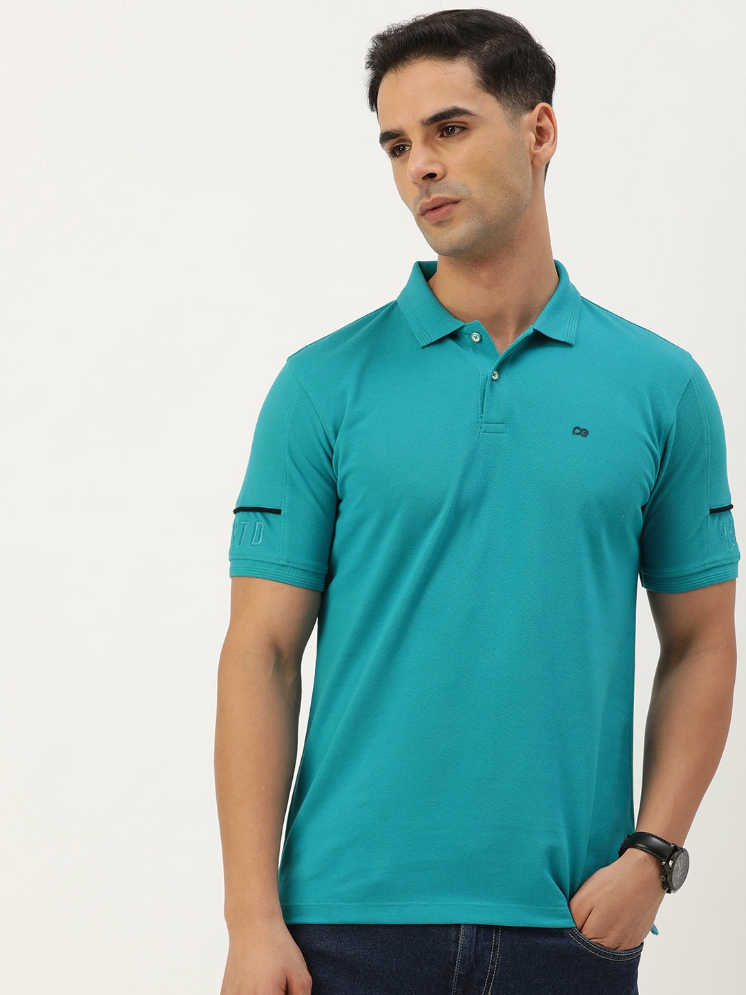 

Peter England Regular Polo Collar Casual T-shirt, Teal