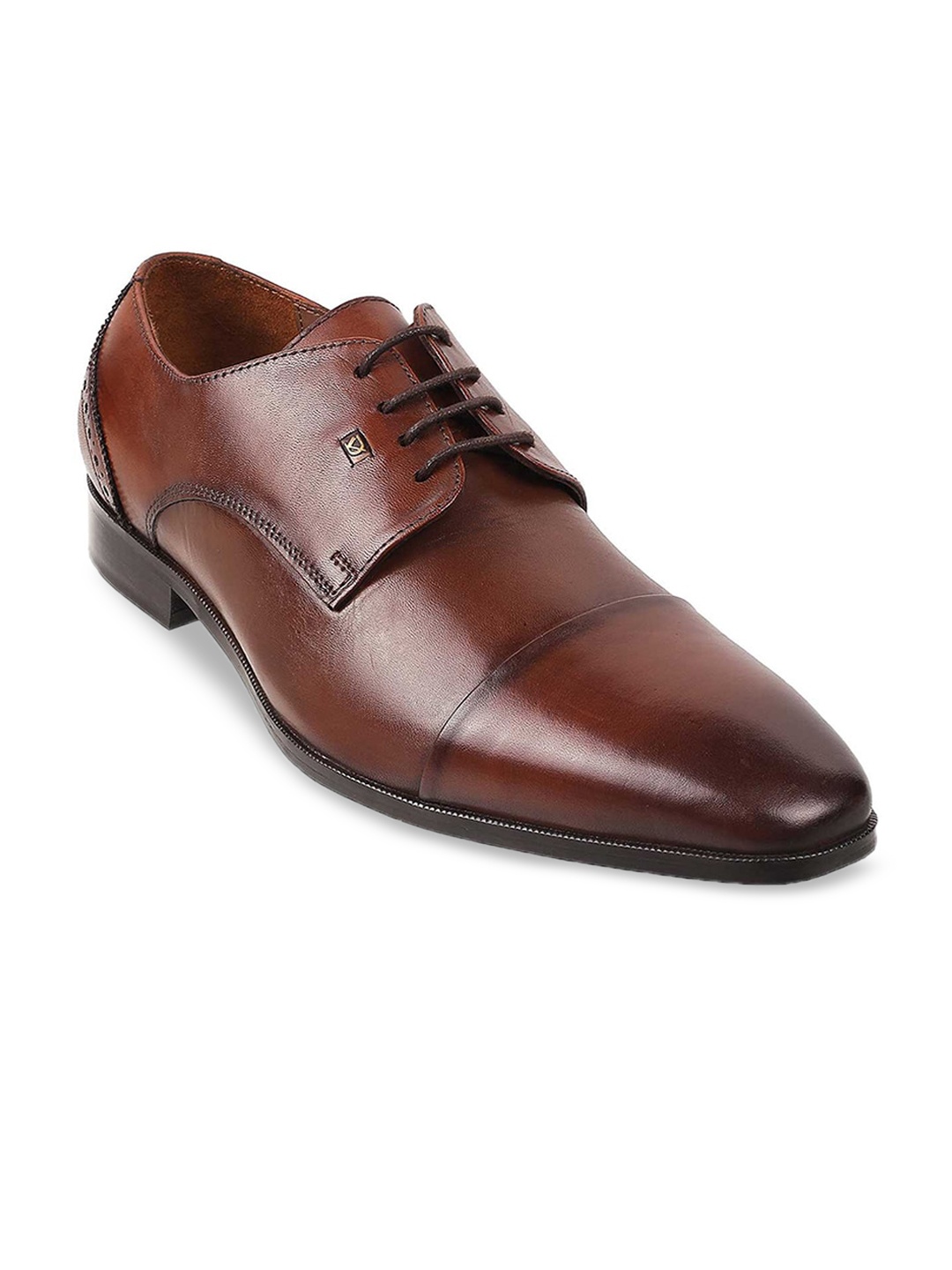 

DAVINCHI Men Textured Formal Derbys, Brown