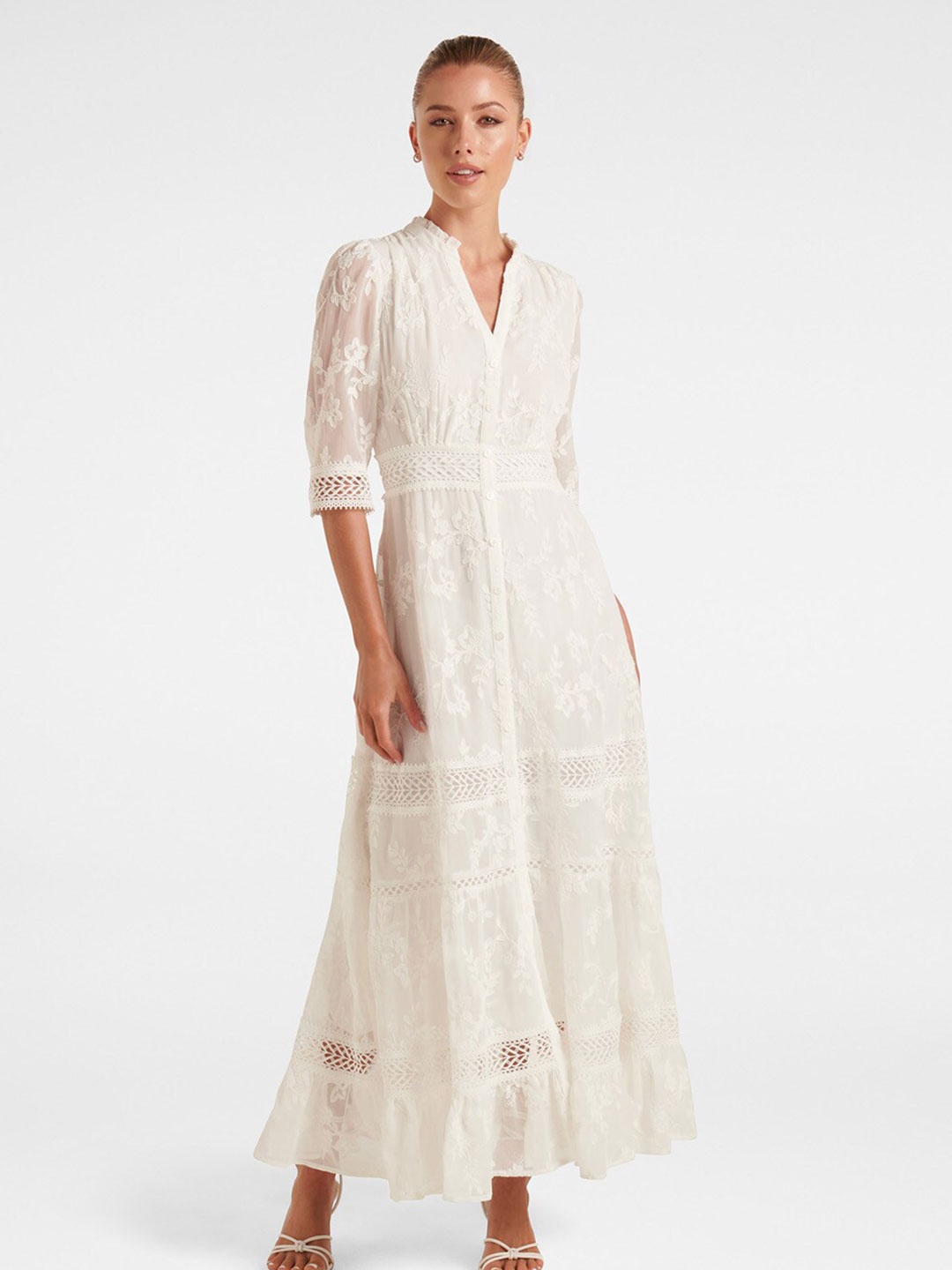 

Forever New Yellow Crepe Maxi Dress