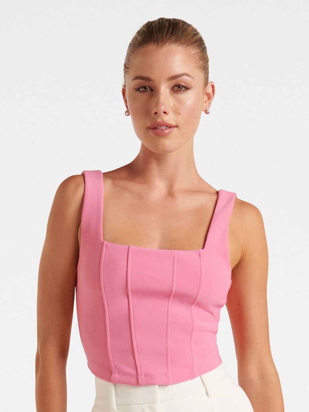 

Forever New Pleated Corset Tank Top, Pink