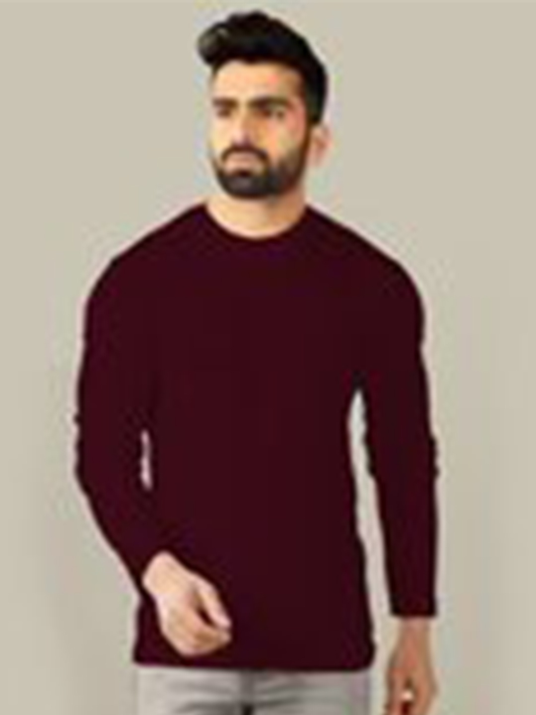 

TRIPR ORIGINALS Round Neck Cotton T-shirt, Maroon