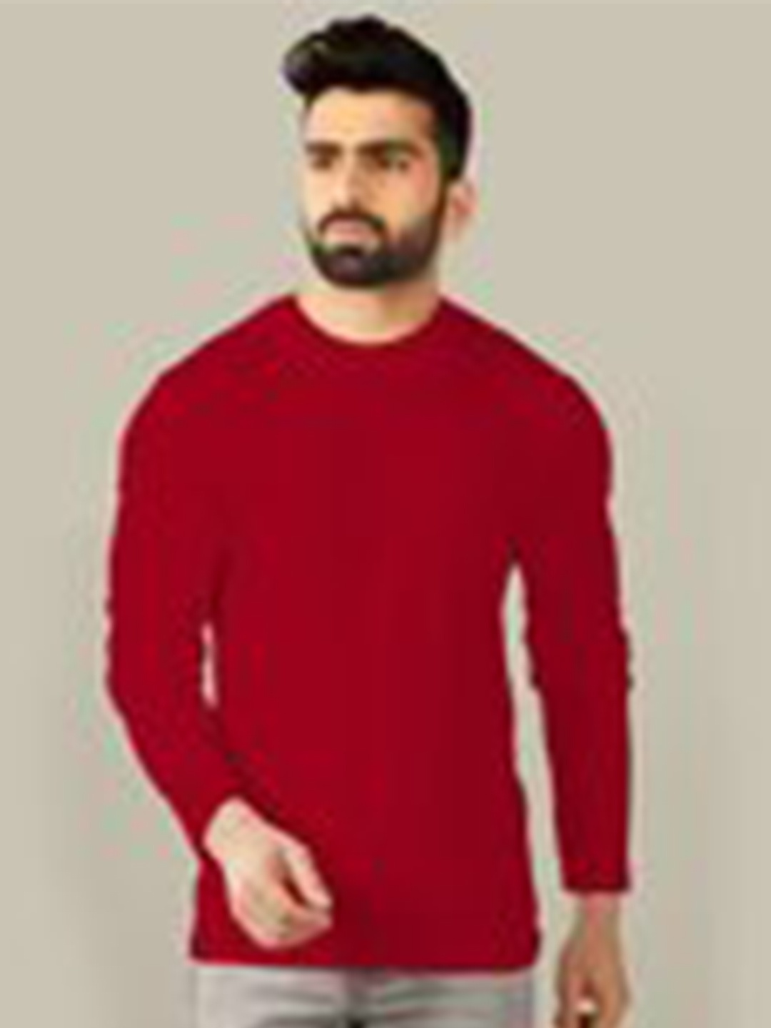 

TRIPR ORIGINALS Long Sleeves Round Neck Cotton T-shirt, Red