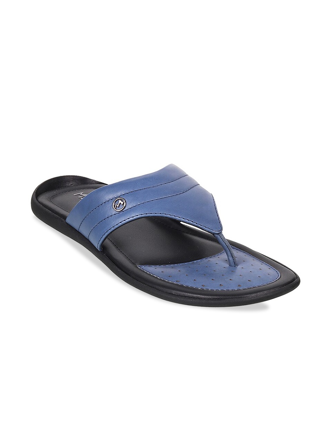 

Metro Men Colourblocked Leather Comfort Sandals, Blue