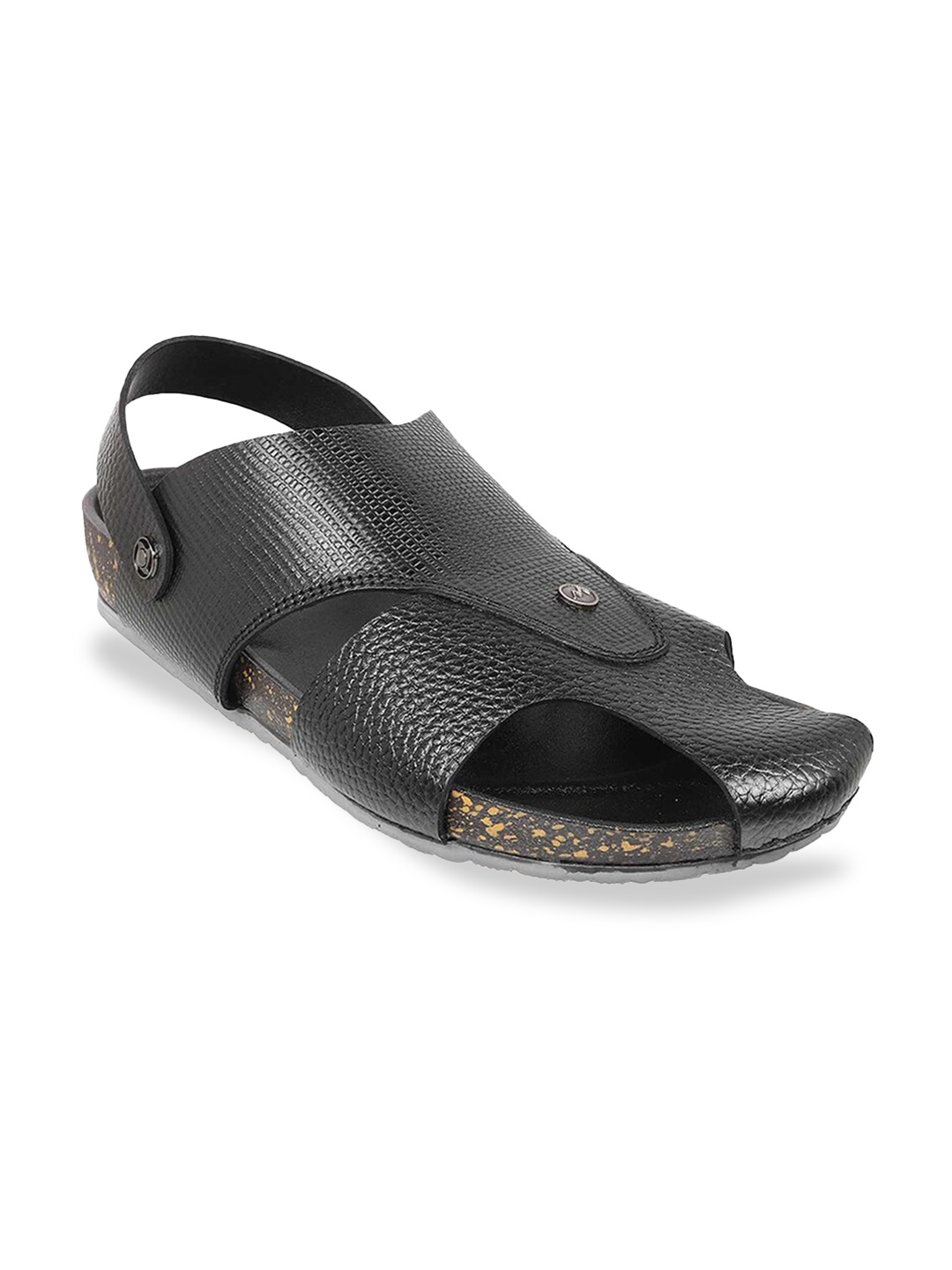 Metro Men Slip-On Synthetic Fisherman Sandals, Black