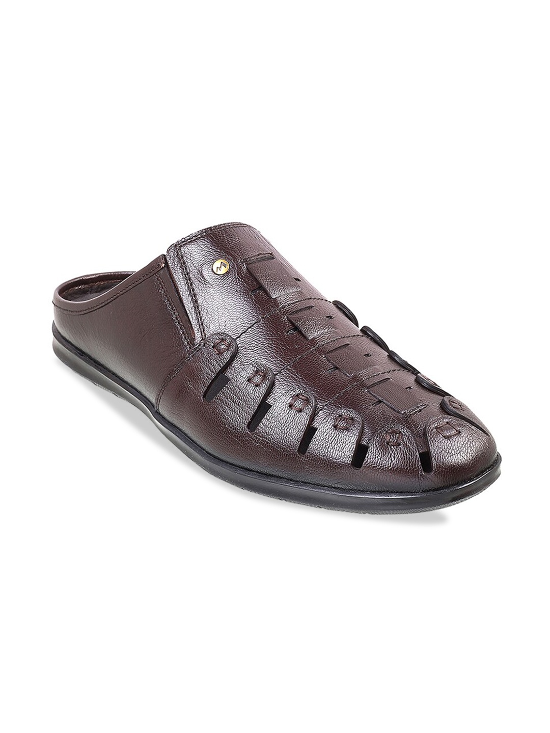 

Metro Men Textured Leather Shoe-Style Sandals, Maroon