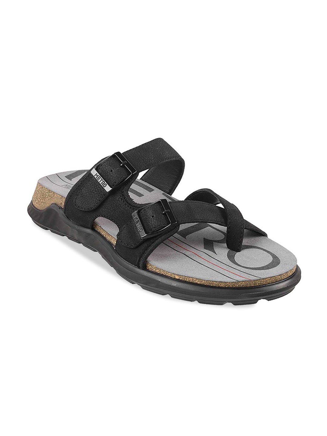 

Metro Men Textured Suede Comfort Sandals, Black