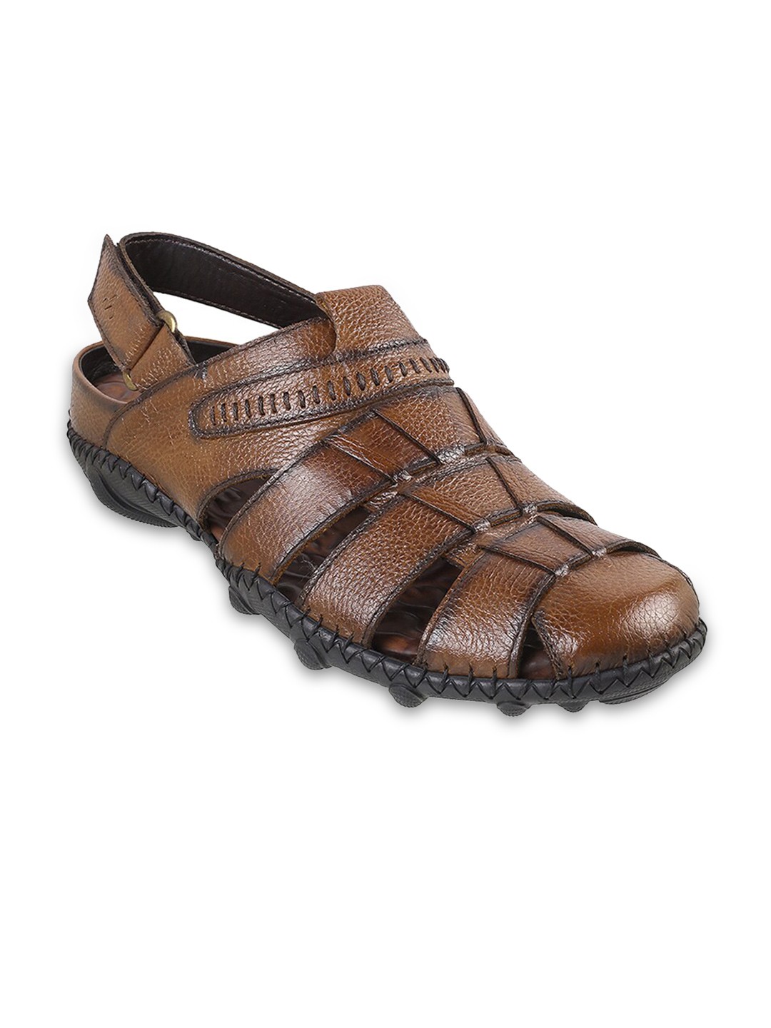 

Metro Men Textured Leather Shoe-Style Sandals, Tan