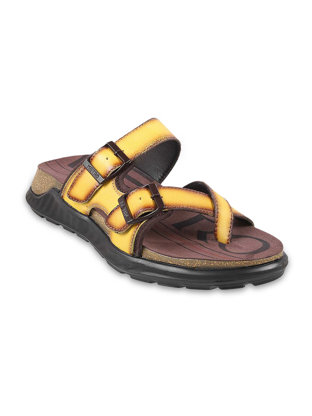 

Metro Men Buckled Suede Comfort Sandals, Yellow