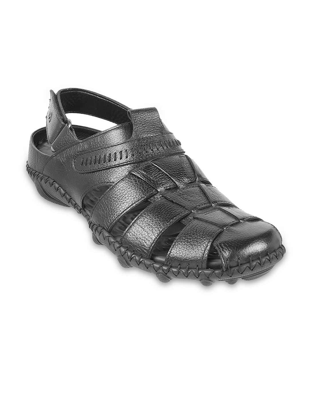

Metro Men Textured Leather Fisherman Sandals, Black