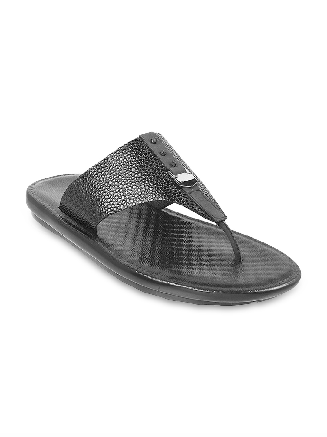 

Mochi Men Textured Leather Comfort Sandals, Black