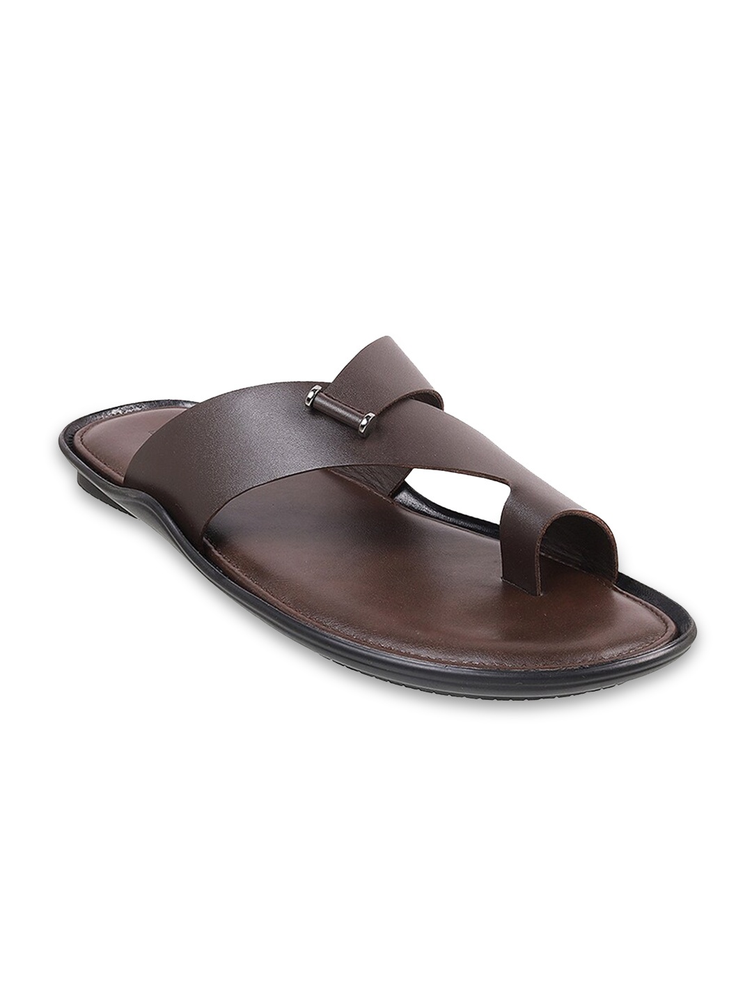 Mochi Men Open One Toe Comfort Sandals, Brown