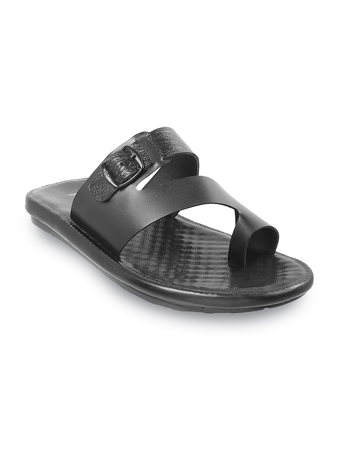 

Mochi Men One Toe Comfort Sandals With Buckle Detail, Black