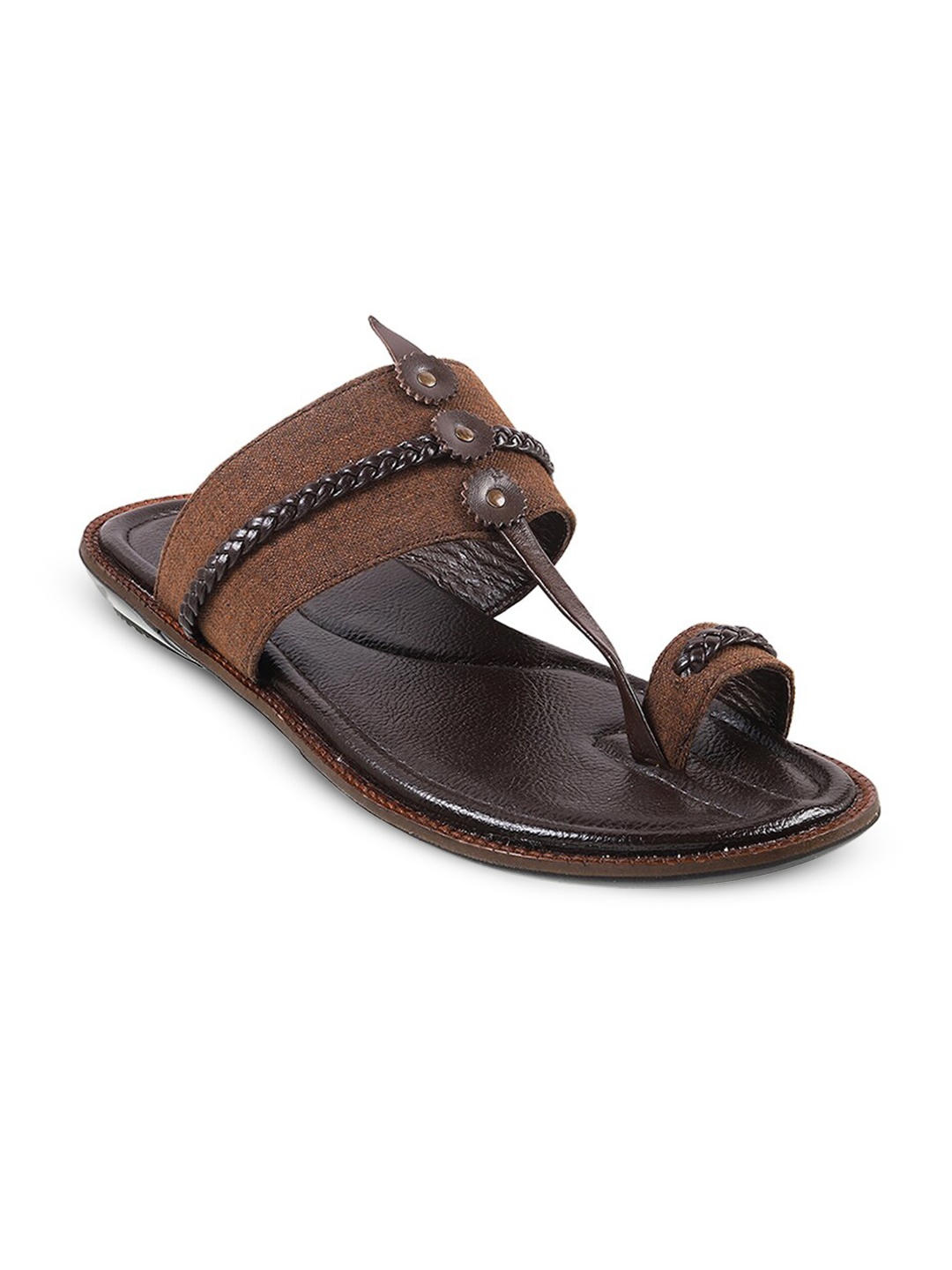 

Mochi Men Open One Toe Comfort Sandals, Brown
