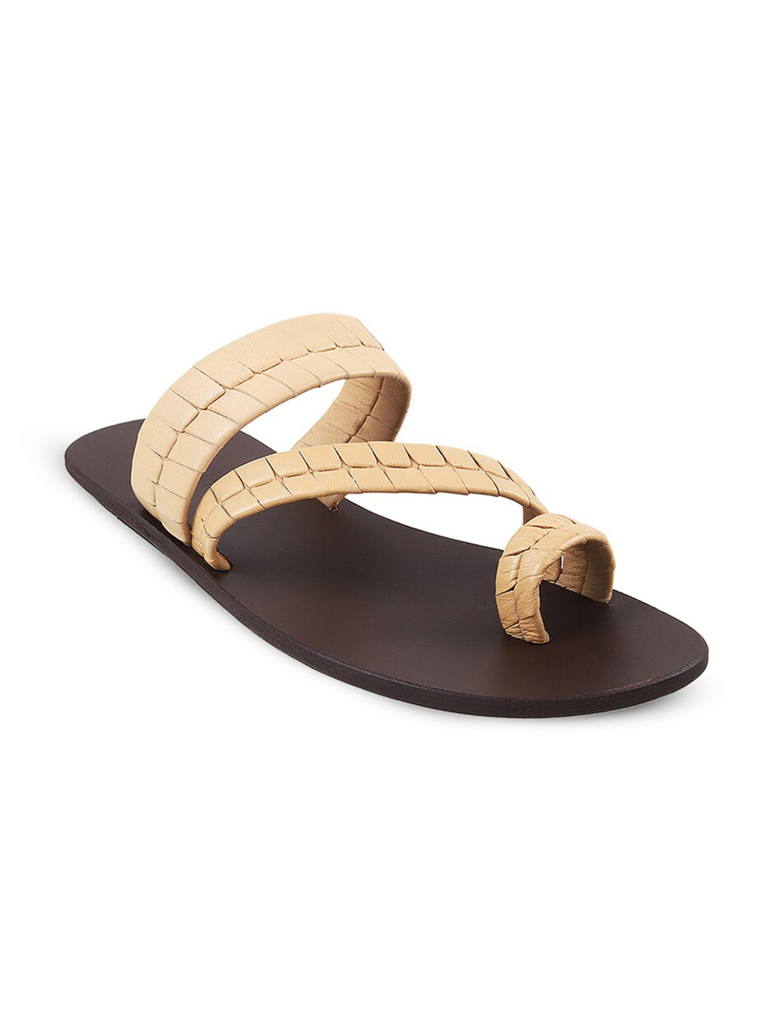 

Mochi Men One Toe Leather Comfort Sandals, Beige