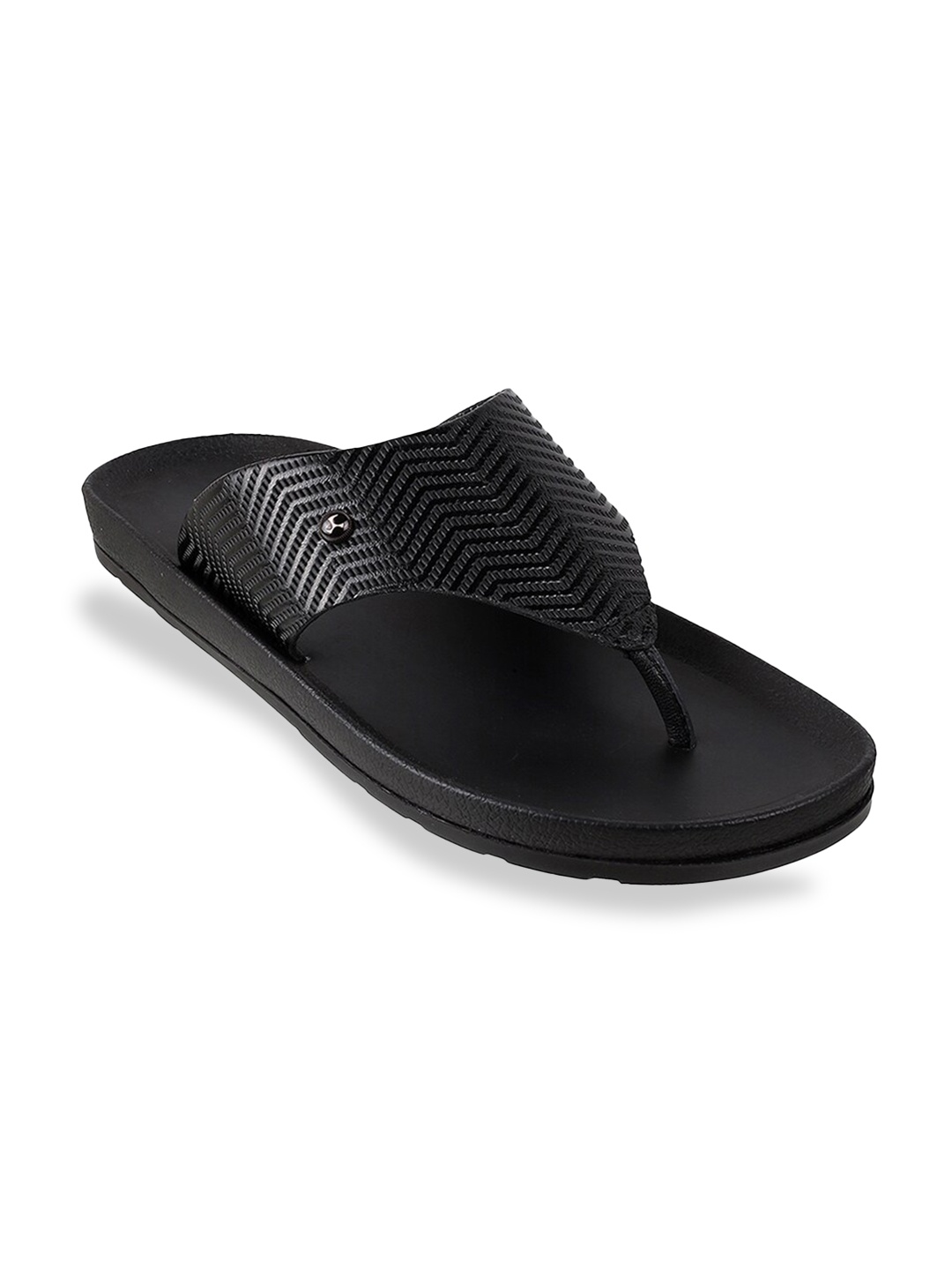 

Mochi Men Textured Open Toe Leather Comfort Sandals, Black
