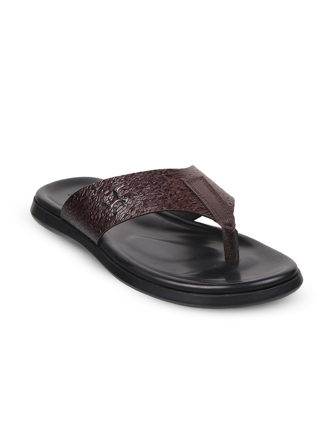 

Mochi Men Textured Leather Comfort Sandals, Brown