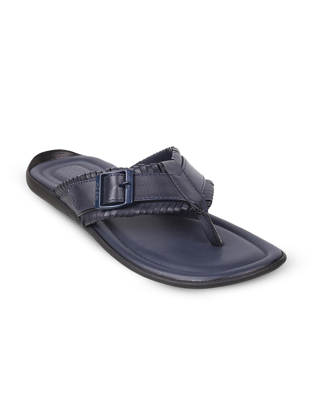 

Mochi Men Open Toe Comfort Sandals With Buckle Detail, Navy blue