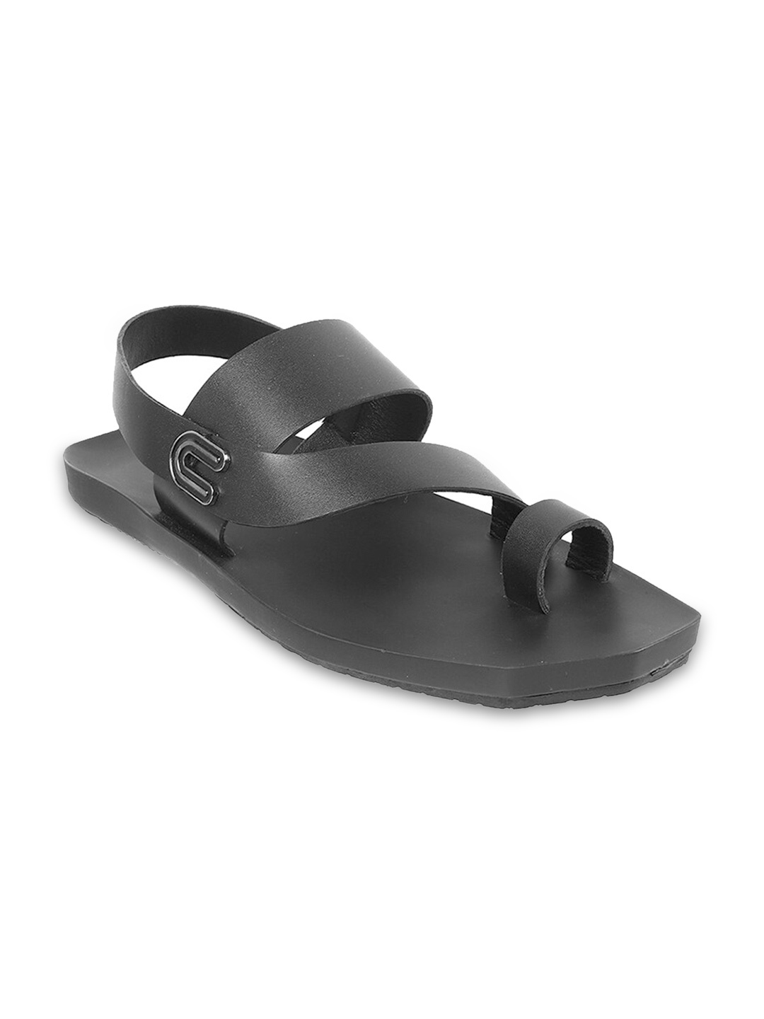 

Mochi Men Open One Toe Comfort Sandals With Backstrap, Black