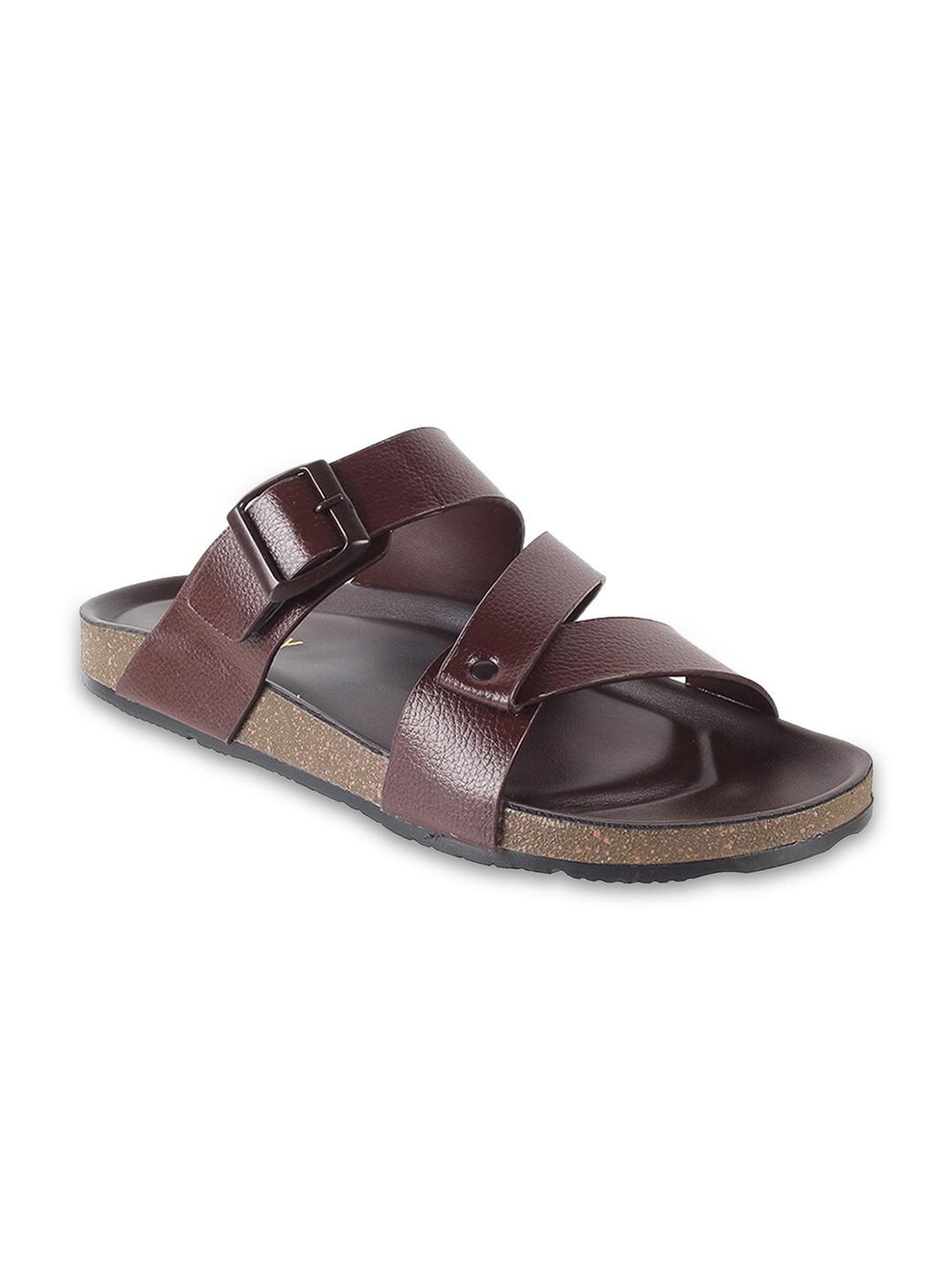 

WALKWAY by Metro Men Open Toe Comfort Sandals With Buckle Detail, Brown