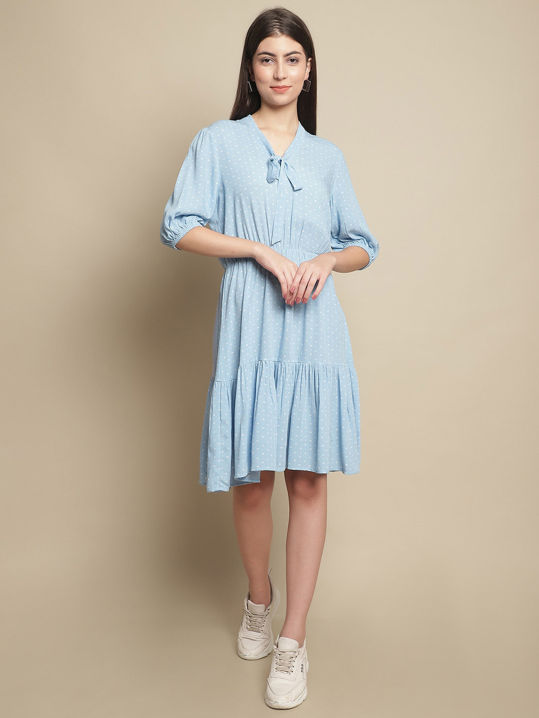 

Just Wow Blue A-Line Dress